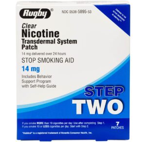 Box of Step Two Nicotine Transdermal System patches for smoking cessation.