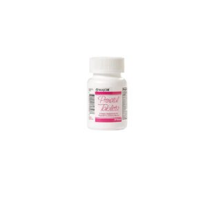 A small white bottle of Levothyroxine 50 mcg tablets.