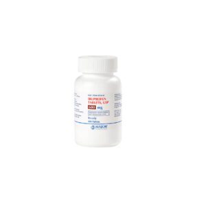 Bottle of Amoxicillin capsules on a white background.