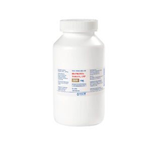 White plastic container with a label, likely for chemicals or supplements.