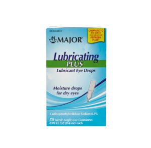 Box of Major Lubricating Eye Drops for dry eyes.