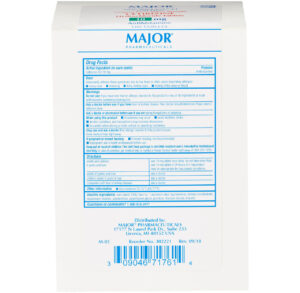 Back of a Major brand product package with nutritional facts and barcode.