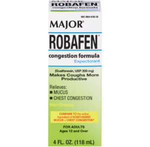 Box of Major Robafen congestion formula medicine.