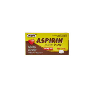 Box of Bayer Aspirin Extra Strength for pain relief.