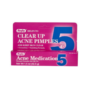 Clear Up Acne Pimples 5% Acne Medication cream packaging.