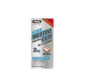 Pack of nicotine gum for smoking cessation.