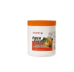 Container of Maker Fiber Therapy supplement with orange lid.