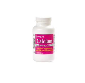 Bottle of Nature's Bounty Calcium supplement with vitamin D3 and magnesium.