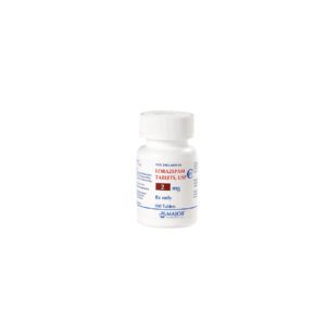 A small white pill bottle with a label and a white cap.
