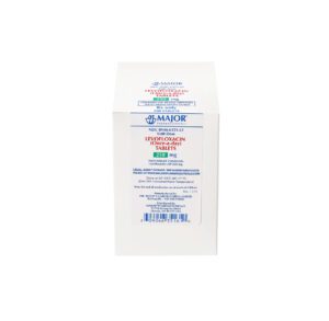 Box of disposable face masks with a colorful label on the front.