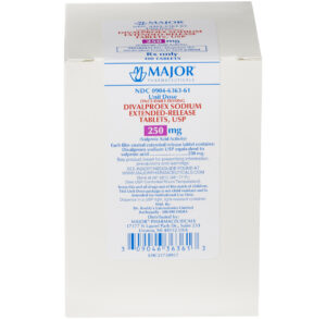 Box of Major brand medical face masks with detailed instructions on the back.
