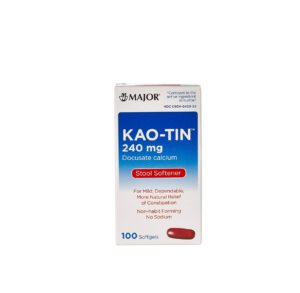 Box of KAO-TIN 240 mg medication with 100 tablets.