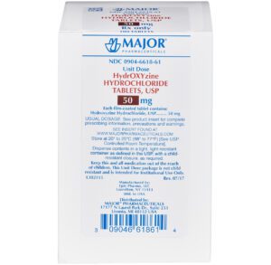 Back of a Major brand box with product details and barcode.