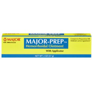 Box of Major-Prep Hemorrhoidal-Corticosteroid cream with applicator.