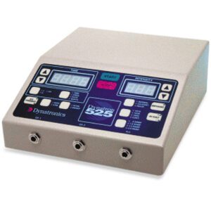 A compact electronic medical device with digital displays and control buttons.