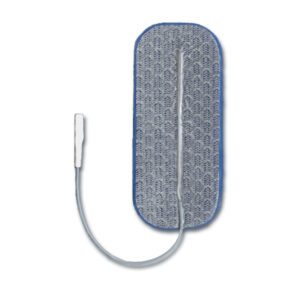 Electrode pad with a cable for medical or therapeutic use.