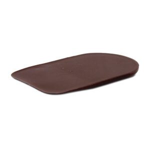 A sleek brown leather desk pad with rounded edges.