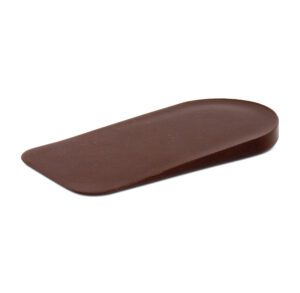 A sleek, brown leather desk pad with rounded edges.