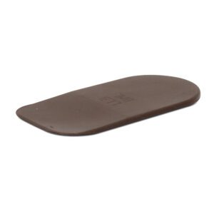 A brown rectangular foam cushion with rounded edges.