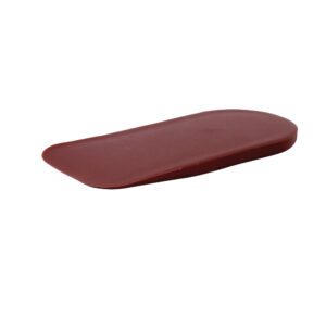 A sleek, maroon-colored rectangular tray with rounded edges.