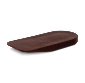 Brown leather shoe insole with ergonomic design.