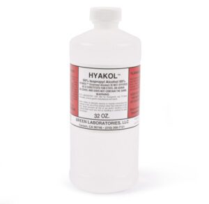 A white bottle of Hyakol adhesive with red and black text labels.