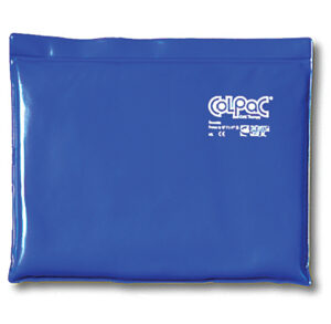 Blue reusable gel ice pack for cooling and pain relief.