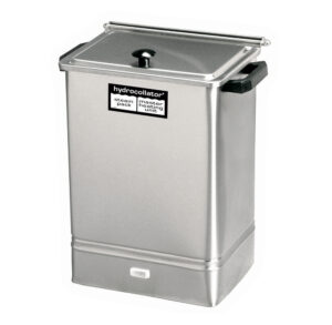Stainless steel medical waste bin with a foot pedal and lid.
