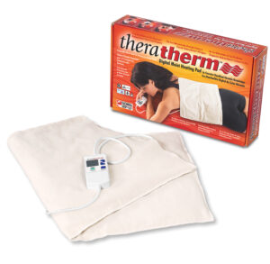 TheraTherm heating pad with controller and packaging box.