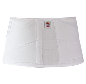 White abdominal binder for medical support.