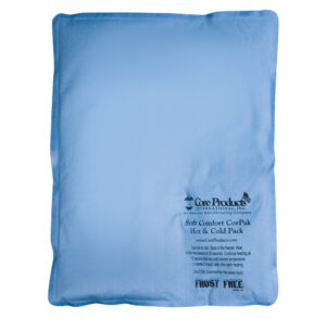 Blue cloth bag filled with an unknown product, labeled for free use.