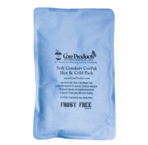 Blue gel cold pack for hot and cold therapy.