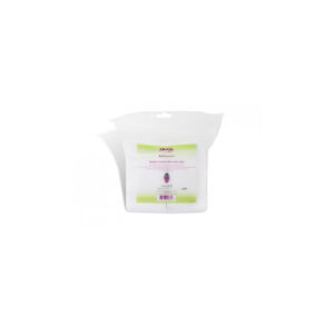 A white measuring jug with green and purple labeling.