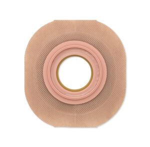 A round adhesive bandage with a central pink pad.