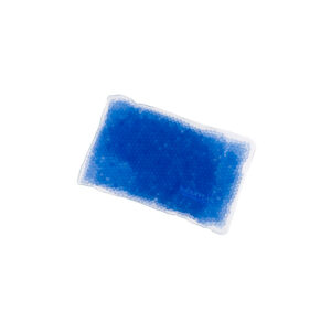 A rectangular piece of blue steel wool against a white background.