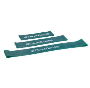 Three teal silicone wristbands with #ThreeChecks printed on them.