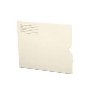 A beige file folder with a tab on the side.