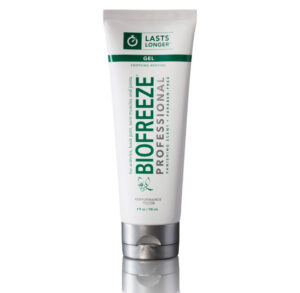 Tube of Biofreeze Professional Pain Relieving Gel.