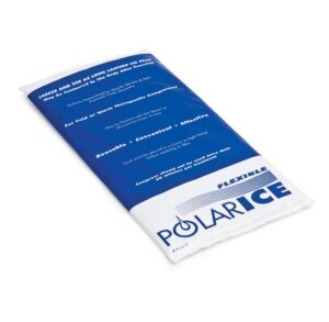 A blue informational brochure for Polar Ice with white text.