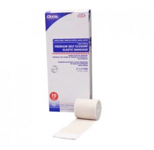 A roll of adhesive medical tape with its box.
