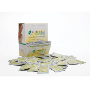 Box of herbal tea sachets with several sachets spread out.