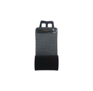 Black and gray wrist support brace with adjustable strap.