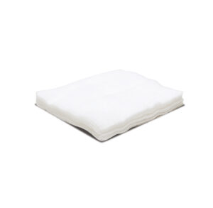 A folded white duvet or comforter on a white background.