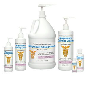 Various sizes of Magnesium Chloride topical solutions and gels.