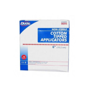 Box of cotton-tipped applicators for medical use.