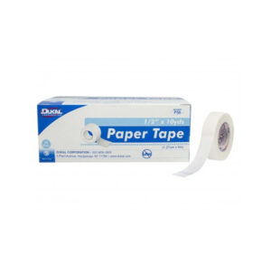 A roll of blue paper tape with packaging box.