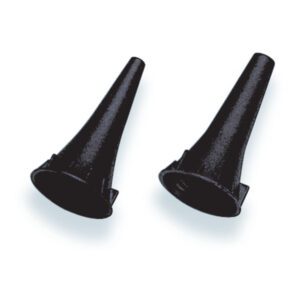Two black plastic cones, possibly for sports or training.