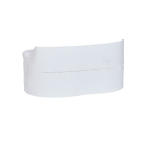 White headband with a simple design.