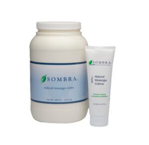 Sombra wellness product container and tube on white background.