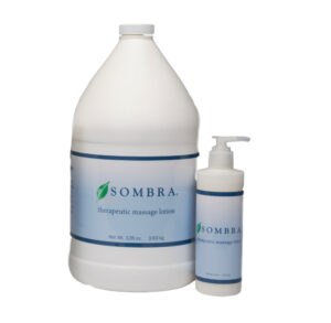 Two bottles of Homera hand sanitizer in different sizes.